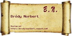 Bródy Norbert névjegykártya