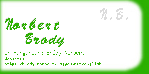 norbert brody business card